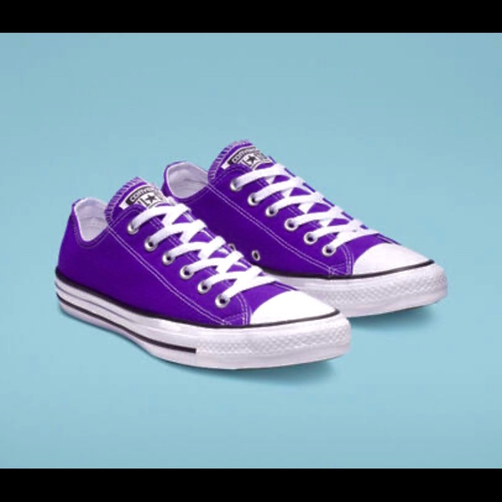 purple low top converse
